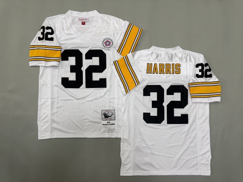 Men 2025 Pittsburgh Steelers #32 Harris white Throwback Limited NFL Jersey style 001->pittsburgh steelers->NFL Jersey